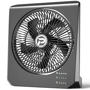 Buy 10" Battery Operated Window Fan, 20000mAh Rechargeable Box Fan ...