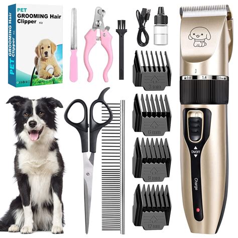 Dog Clippers, Cordless Dog Grooming Kit, Professional Quiet Electric ...