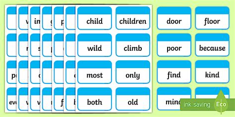 Common Exception Words Year 2 Flashcards – Year 2 Resource