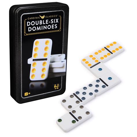 Cardinal Double Six Dominoes Set in Storage Tin for Family Game Night ...