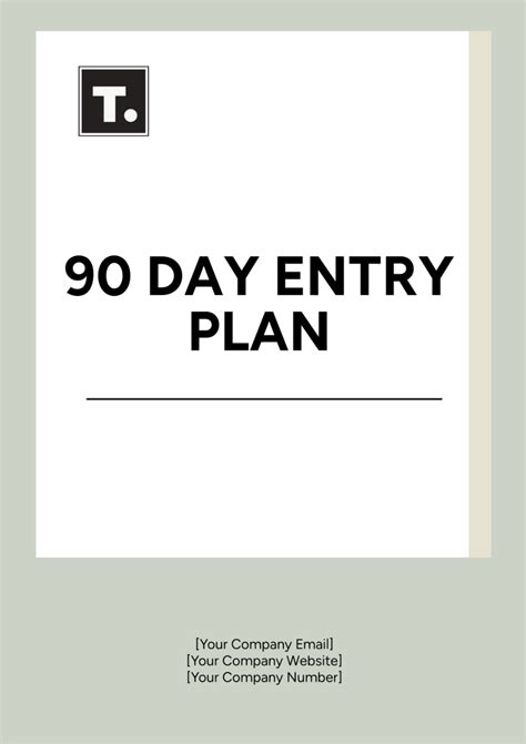 Free 90 Day Entry Plan Template to Edit Online