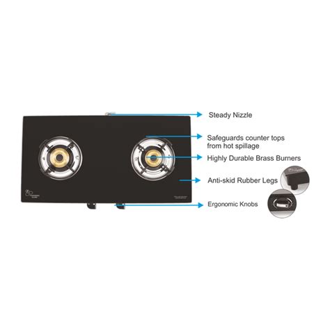 Efficient LPG Stove - Rally Glass Top Smart Cook 2 Burner | Buy Gas ...