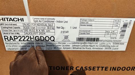 Hitachi RAG222HGDOQ 2 Ton 2 Star Cassette AC (Fixed Speed, R32 Refrige