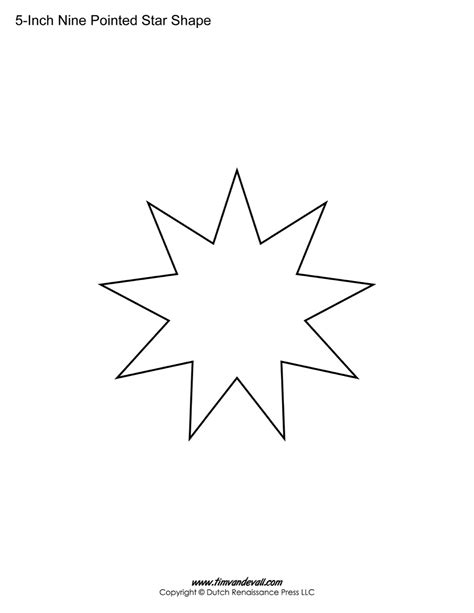 Free Printable Nine Pointed Star Templates | Blank Shape Printables