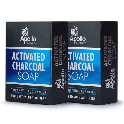 Buy Apollo Pharmacy Activated Charcoal Soap, 250 gm (2x125 gm) | 19 ...