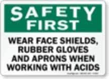 INSHOPFITTING wear face Shields Safety First Sign s 0404 Vinyl, Pack of ...