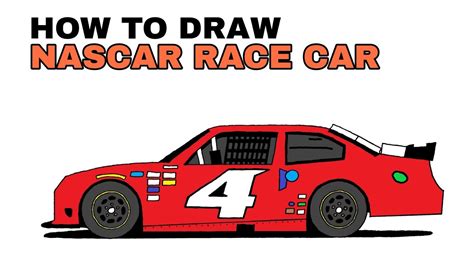 How to Draw a Nascar Race Car - Easy to Follow - YouTube