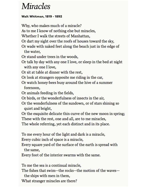 Miracles - Walt Whitman Quotes
