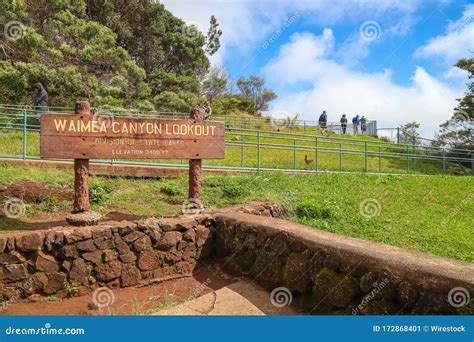 Waimea Canyon Lookout on the Island of Kauai. Editorial Photo - Image ...