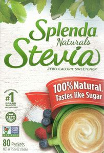 Splenda NATURAL STEVIA ZERO CALORIE SWEETENER 80 SACHET ( 80 X 2G ...