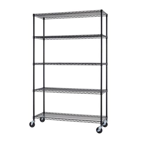 Buy Black Epoxy 5-Tier Outdoor Wire Steel Garage Storage Shelving Unit ...