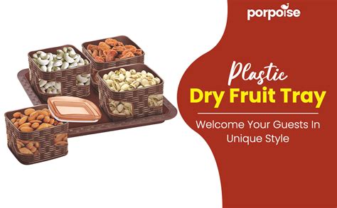 Buy Porpoise Brown Airtight Dry Fruit Box Container Set with Lid ...