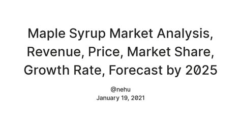 Maple Syrup Market Analysis, Revenue, Price, Market Share, Growth Rate ...