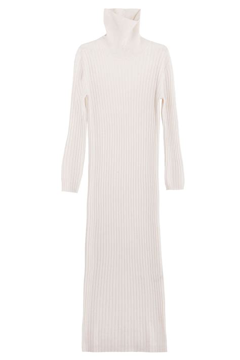 Cream Cashmere Sweater Dress