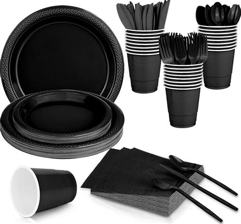 Amazon.com: TWOWYHI 175PCS Plastic Plates Party Supplies for 25 Guests ...