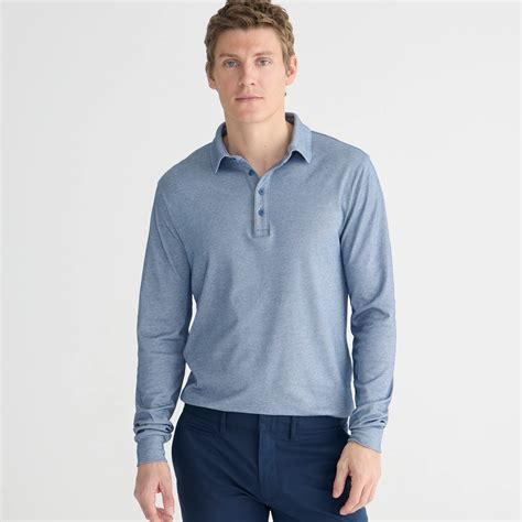 J.Crew: Long-sleeve Performance Polo Shirt With COOLMAX® Technology For Men