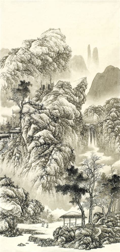 刘广中国山水绘画艺术作品（一）_中国风