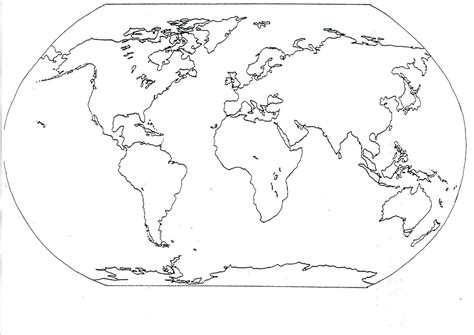 7 Continents Blank Map Printable - Printable Templates