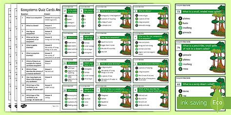 Ecosystems - 120 Multiple Choice Quiz Cards
