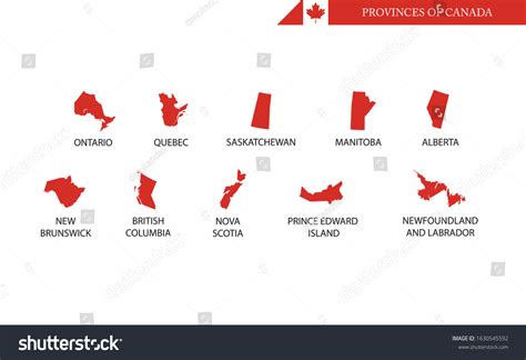 Canada Provinces Territories Map Outline Shape Stock Vector (Royalty Free) 1630545592 | Shutterstock