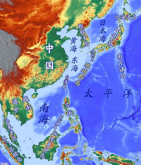 地图看世界；日本四国岛、九州岛及空手道的故乡冲绳_中国