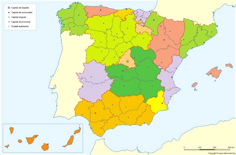 Mapa de España: Provincias y Comunidades (Político y Físico)