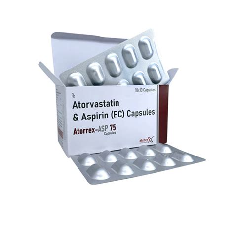 Atorvastatin Calcium 10mg + Aspirin 75mg CAPSULES Mcbrex Lifesciences