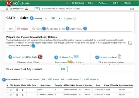 How to prepare GSTR-1 JSON file for GSTN? | EZTax.in GST Help Center