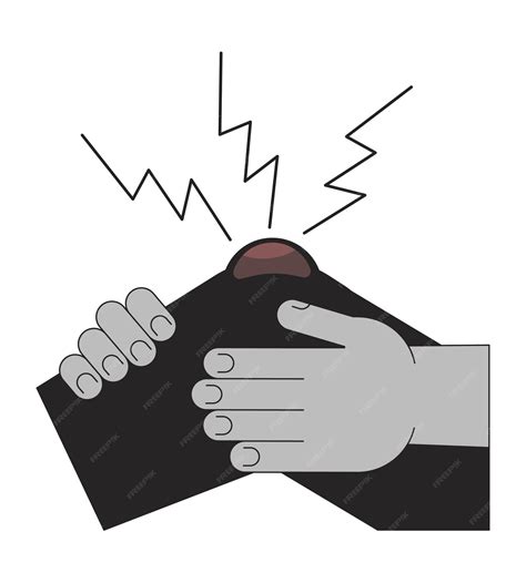 Premium Vector | Throbbing pain on knee flat monochrome isolated vector object sprained ...