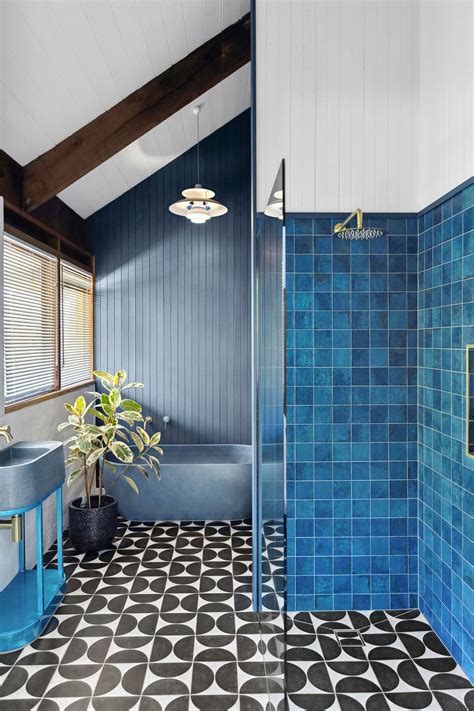 Blue Bathroom Floor Tile