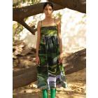 Green Printed Upcycled Poplin Dress