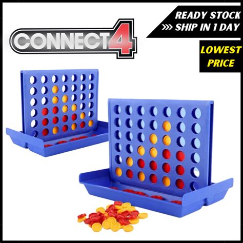 Connect 4 In A Row Puzzles Board Games Bingo Classic Fun Toys Mainan Kad Uno Flip Wild Piles ...