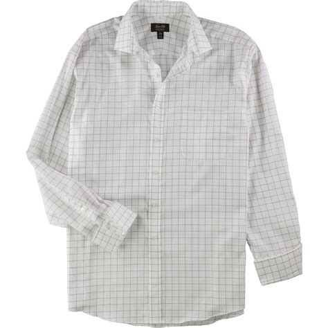 Buy Tasso Elba Mens Non-Iron Button Up Dress Shirt, White, 18 Neck 34 ...