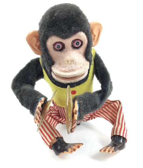 Lot - Vintage Jolly Chimp Monkey w/ Clapping Cymbals