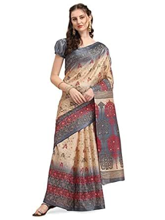 Buy EthnicJunction Women's Art Silk Printed Saree with Unstitched ...