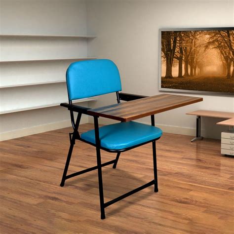 FURNIMAX Folding Desk Chair with Adjustable Writing Pad | Cushioned ...