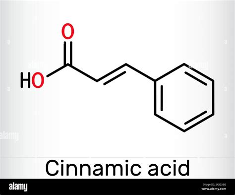 Cinnamic acid molecule. Skeletal chemical formula Stock Vector Image ...