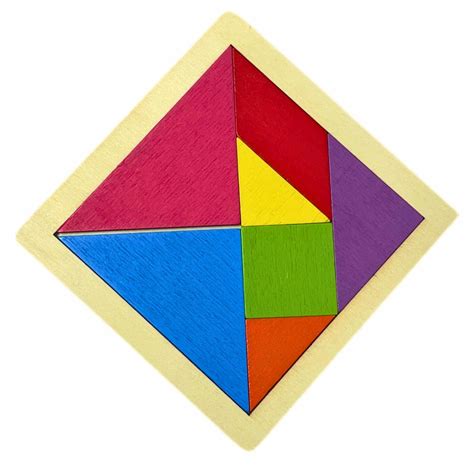 Buy Wooden Tangram Puzzle for Kids – 7-Piece Montessori Brain Teaser ...