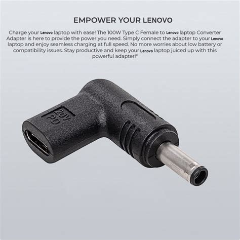 TECPHILE 100W Type C Female to Lenovo Laptop Adapter | Concept Kart