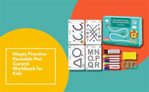 TWIREN® 64 Pages Magical Tracing Workbook Set, Hand Writing Pen Control ...