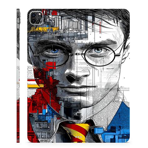 3D Embossed Tablet Skin - HP Wizard Sketch Art – SkinsLegend