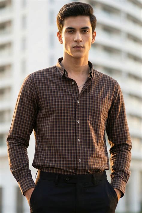 Full Sleeve Slim Fit Brown Check Shirt – Address Apparels