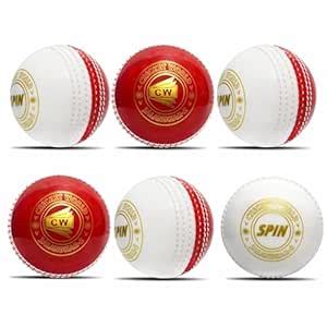 CW Spin/Incredible Poly Soft Ball in White & Red Color (in Pack of 6 ...