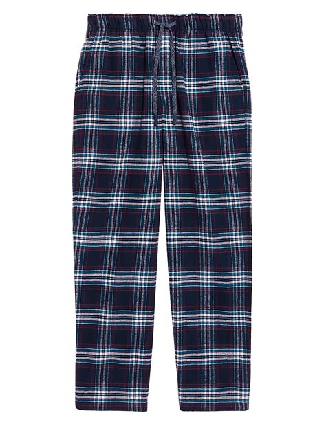 Buy Brushed Cotton Checked Loungewear Bottoms at Marks & Spencer