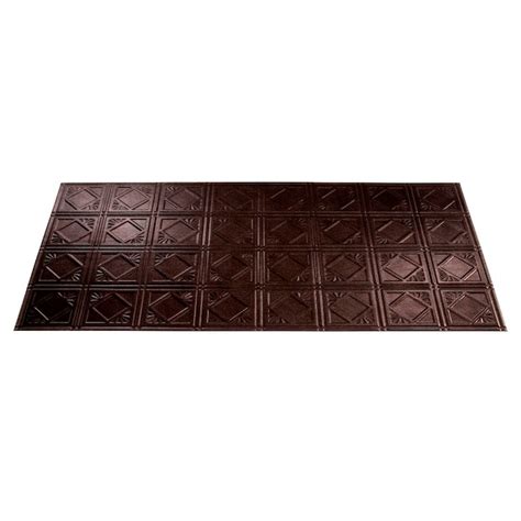 Fasade 48-in x 24-in Traditional 4 Smoked Pewter Patterned Surface ...