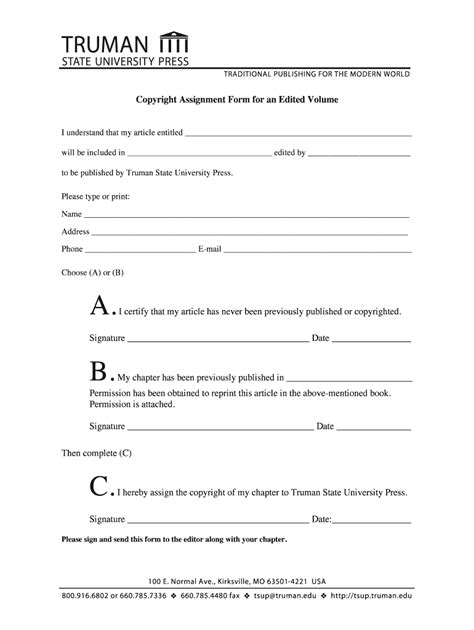 Fillable Online Copyright Assignment Form Fax Email Print - pdfFiller