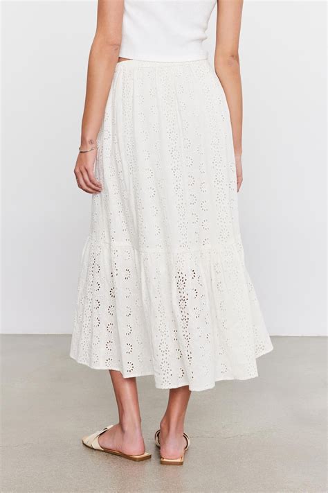 AMELIA COTTON EYELET LACE MIDI SKIRT – Velvet by Graham & Spencer
