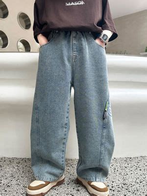 Buy Hopscotch Boys Blue Text Print Jeans (6-7 Years) Online