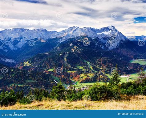 View To the Alps from the Top of Mountain Wank in Garmisch ...