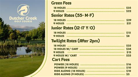 Rates - Dutcher Creek Golf Course